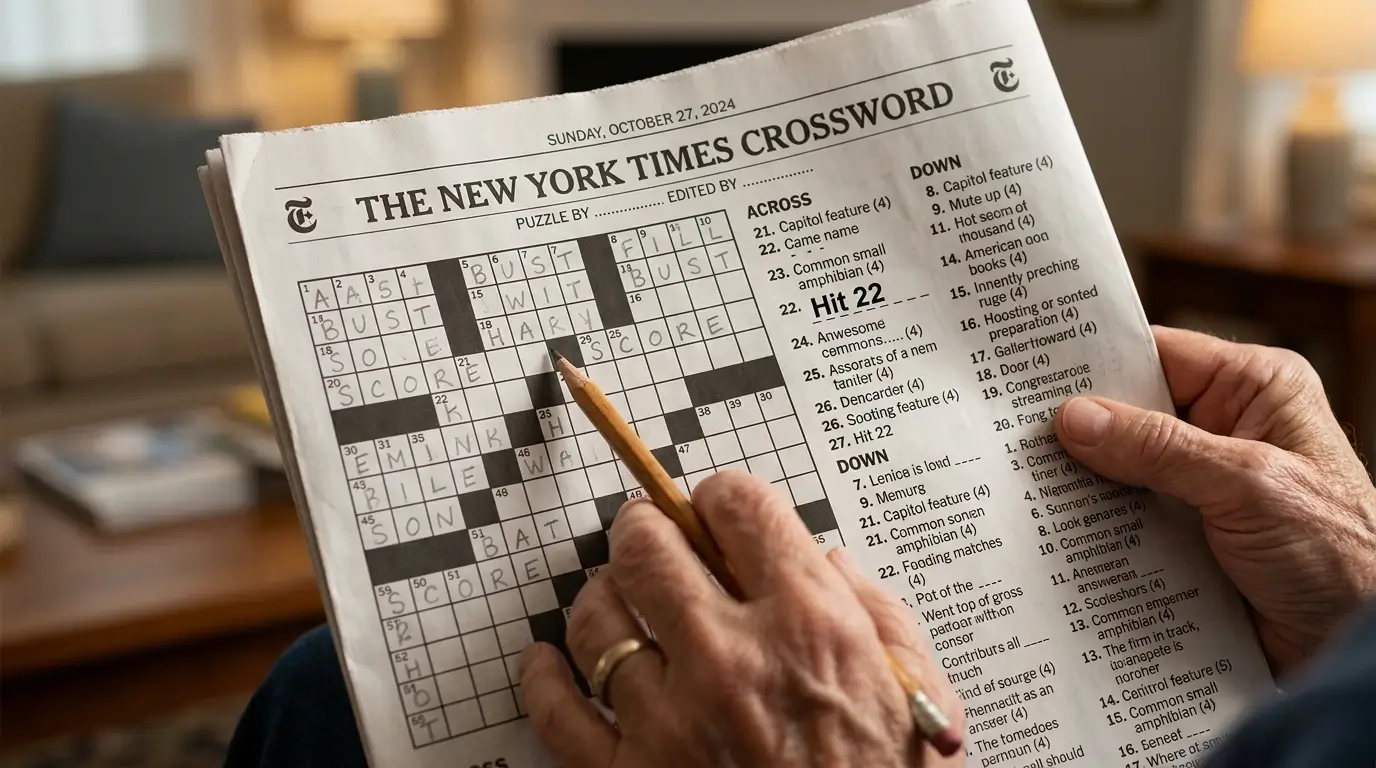 Hit 22, say NYT Crossword Clue